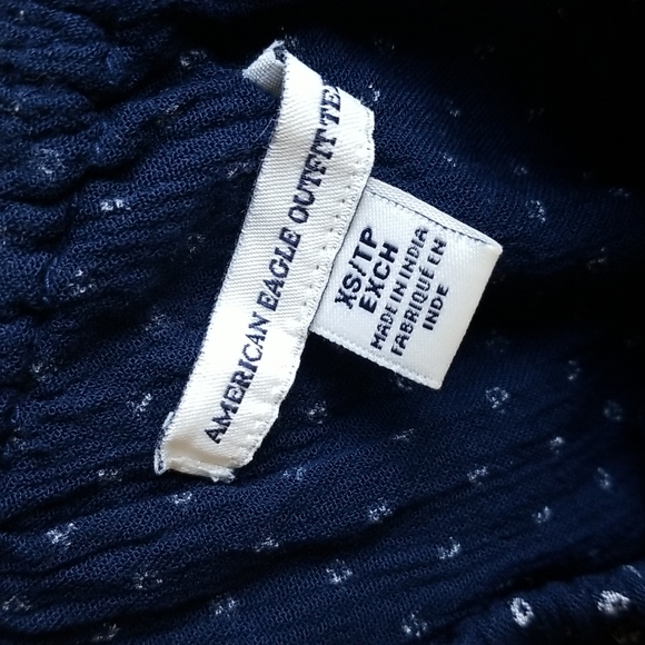 (XS) American Eagle Spotted One Shoulder Ruffle Detail 100% Viscose Top - Picture 3 of 9